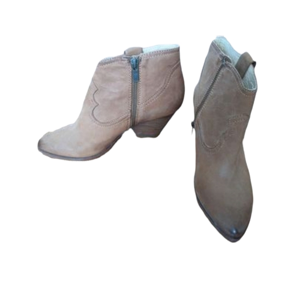 Frye Reina Leather Ankle Boots Booties size 7.5 Tan Color - Picture 4 of 4